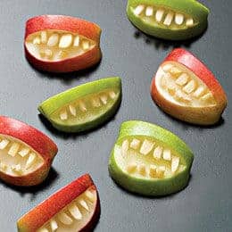 apple bites on a table