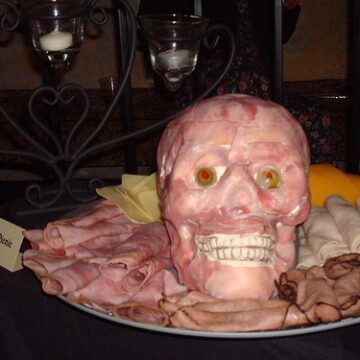 cold cut meat head meat and cheese platter