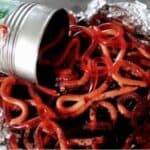 gelatin worms spread out on tin foil