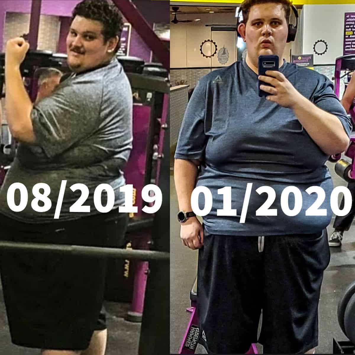 Before and after 100lbs weight loss.