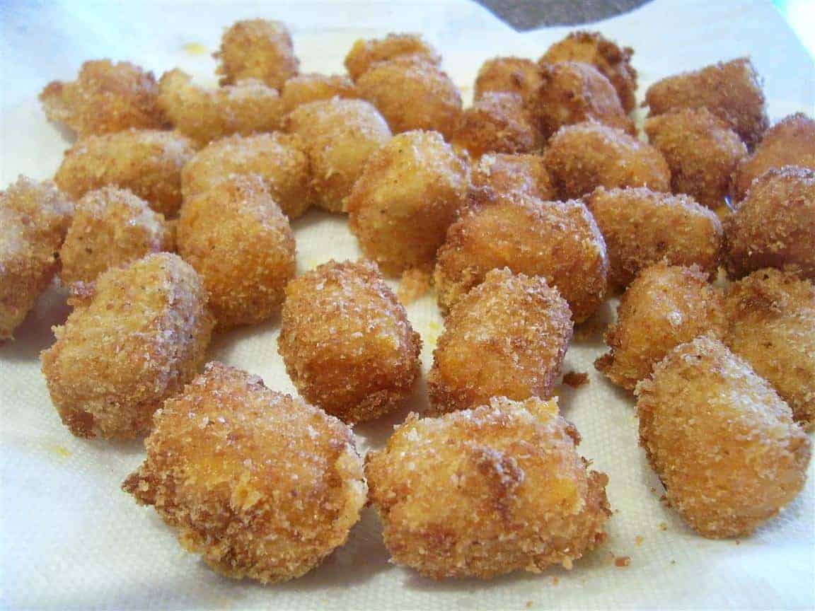 Fried Cheese Balls on a paper towel