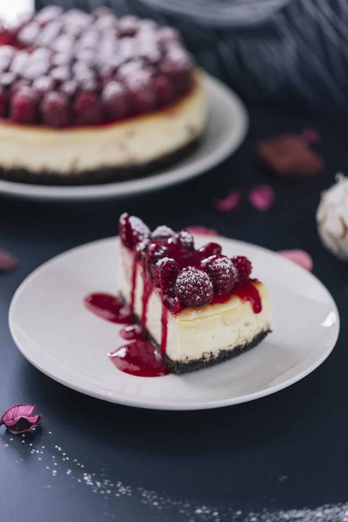Cheesecake with Raspberry Sauce