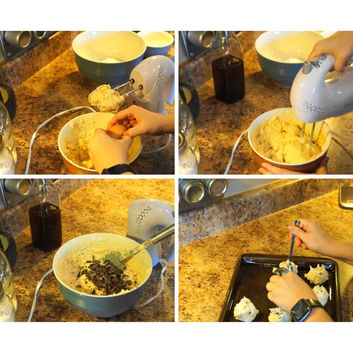 Gluten-free sourdough chocolate chunk cookie process