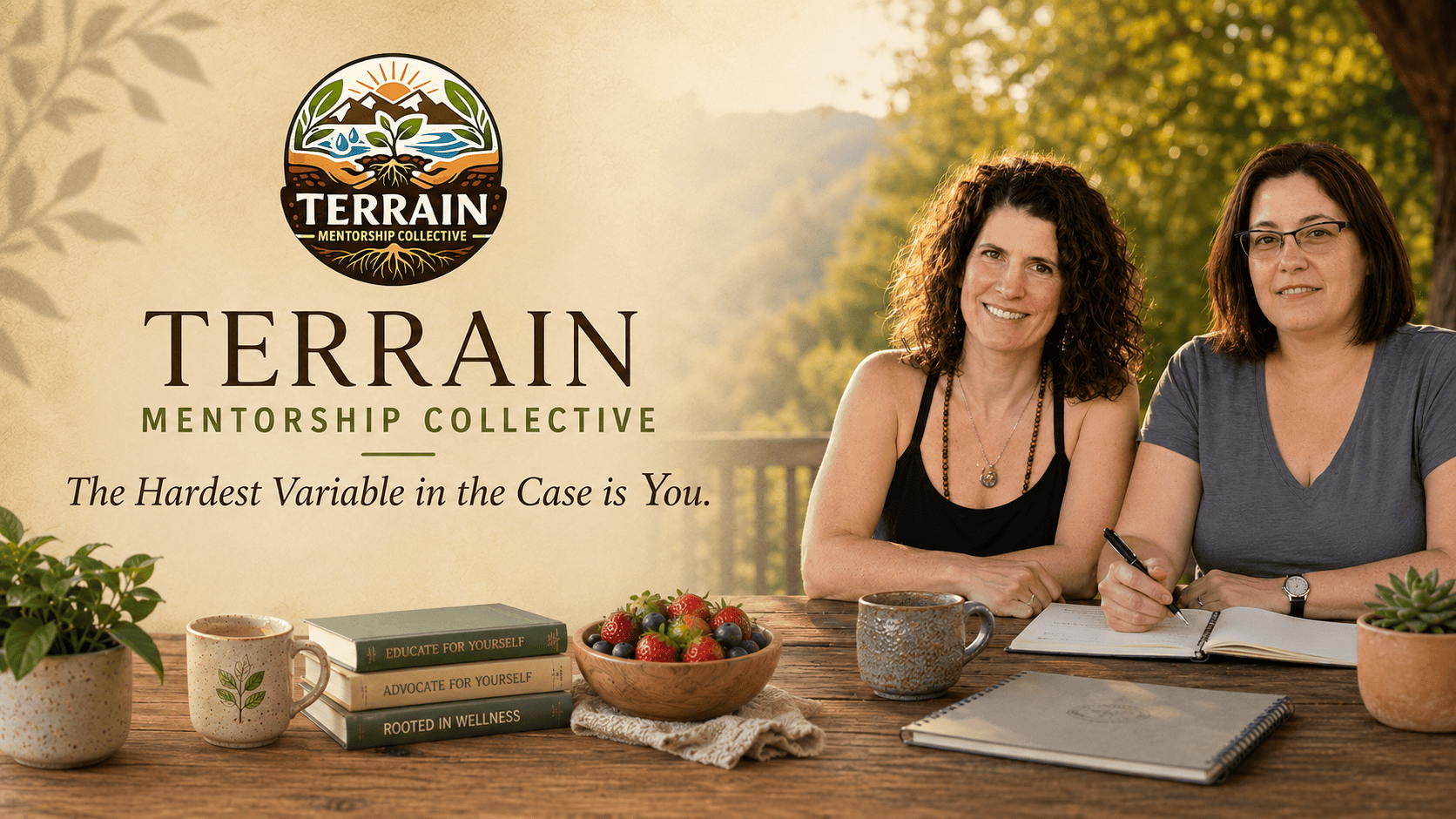 Heather Cooan, oncology nutrition expert, at Terrain Mentorship event outdoors.